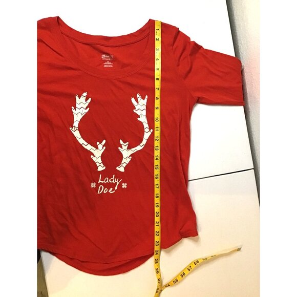 WONDERSHOP- WOMENS RED LONG SLEEVE CREW NECK FRONT GRAPHIC SHIRT SIZE X-LARGE - Picture 5 of 6